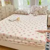 2026 Nueva Sábana Bajera Gruesa de Algodón Puro, Pieza Única de Tela Gruesa Protector de Colchón de Verano, Juego de Cama de Tres Piezas Antideslizante con Cobertura Total