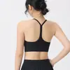 Sujetador Deportivo de Espalda Bonita en Forma de Y para Mujer, Pieza Única con Copas Fijas, Chaleco de Yoga con Tirantes Finos, Espalda Cruzada, Sujetador de Fitness, Ropa Exterior