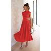 2024 Europa y Estados Unidos comercio exterior moda dulce calle verano cuello vertical color Macaron cintura vestido largo