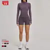 Traje Fitness de Secagem Rápida Transfronteiriço Europeu e Americano com Zíper Traje Casual para Mulheres Traje Esportivo para Ciclismo e Corrida ao Ar Livre 4510