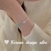 Joyería Versátil de Alta Gama Estilo Ins Coreano Plata Esterlina S925 Amazonita Facetada Diseño de Pulsera de Tubo de Plata para Mujer
