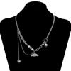 Collar Explosivo Reflectante de Acero de Titanio Perlado Caliente para Perro Borla Collar Asimétrico para Mujeres Estilo Lujo Ligero
