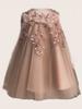 Dia das crianças bebê de um ano de idade vestido das mulheres estilo coreano aniversário flor menina vestido de noiva sem mangas frisado princesa vestido de gaze fofa