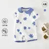 Ropa de Verano para Bebé Clase A Mameluco Delgado de Manga Corta para Recién Nacido Algodón Puro Estilo Coreano Mono con Cuello para Niño y Niña