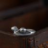 Anillo de Plata 925 Personalizado Retro Príncipe Rana Plata Tailandesa Diseño de Moda Ágata Roja Ajustable Anillo Abierto para Mujer