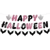 Festival de Halloween Fiesta Banderines de Papel Banner Feliz Halloween Guirnalda de Letras Decoraciones