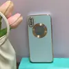 Para Apple x Fuga Funda de Teléfono con Patrón de CD Galvanizado iphone14 Color Sólido Anillo de Metal tpu Cubierta Protectora