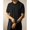 Camisa Polo Tricô Camiseta de Manga Curta Masculina Gola Polo Estilo Retro Old Money Seda Gelada Verão Fábrica Transfronteiriça Atacado Não Precisa Passar