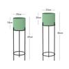 Juego redondo doble de lujo ligero, soporte para flores de dos niveles, soporte para flores de lujo ligero nórdico, soporte para flores de suelo para balcón, interior, maceta de rábano verde para sala de estar
