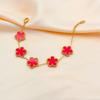 Pulseira Transfronteiriça Flor de Cinco Pétalas Dupla Face, Moda Aço Inoxidável Ouro 18K Acessível Luxo Versátil Trevo Madrepérola Natural
