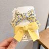Horquilla con lazo floral, accesorio para el cabello para niños, horquilla estilo coreano para mujer, tocado de celebridades de Internet, pinza con flecos laterales de princesa