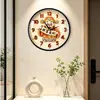 Relógio decorativo que traz fortuna, relógio de parede do Deus da Riqueza, relógio silencioso para casa sem furar para a sala de estar, relógio injetado de alta qualidade e luxo leve
