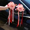 Decoración de Flota de Coches de Boda, Guirnaldas de Flores para Dar la Bienvenida a los Novios, Arreglos de Flores y Cintas para el Espejo Retrovisor del Coche, Cintas para las Puertas del Coche
