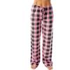 Amazon Comercio Exterior Pantalones de Mujer Primavera y Otoño con Cordón Estampado a Cuadros Pantalones Casuales Pantalones para el Hogar