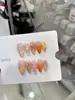 Unhas Vestíveis Artesanais Puras Nai Zi para Primavera e Verão com Designs em Relevo 3D B395 Pintura de Frutas Vibe Puro Desejo Estilo Europeu e Americano