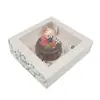 Caja de Almuerzo Blanca de Cartón para Abrir Ventana, Caja Desechable para Ensalada de Frutas, Caja de Embalaje para Pasteles de Postre, Caja Ligera para Sushi para Llevar, Personalizada
