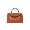 Bolso Horizontal de Lujo Ligero y Alta Calidad para Mujer, Bolso Tote de Mano Totalmente Tejido a Mano, Bolso Bandolera para Viajero, Bolso Cuadrado Pequeño