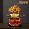 Vaca lechera de cristal amarillo adornos de fruta roja árbol de la fortuna pequeño fortuna árbol de la fortuna creativo mueble de vino accesorios de decoración del hogar sala de estar mueble de TV