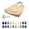 Bolsa de Lona Personalizada Bolsa Tote de Lona Lisa para Mulheres DIY Grande Cor Sólida Bolsa Colete Logotipo Personalizado Impresso Presente Ecológico