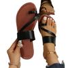 Chinelo Rasteirinha Feminino Chinelos Femininos Europeu e Americano Bico Redondo Respirável Tiras Chinelos de Casa para Mulheres