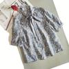 Oferta Especial Camisa de Manga Corta de Seda y Algodón con Cinta Floral para el Trayecto de Verano para Mujer, Estilo Retro Británico, Blusa de Seda de Morera que Reduce la Edad y Adelgaza