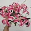 Arreglo floral artificial de lirio silvestre de 9 ramas y 9 cabezas, adecuado para decoraciones de bodas, decoraciones de pasillos y centros de mesa.; disponible en varios colores, hecho de seda