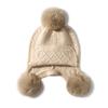 Gorro Casual de Cashmere Removível com Flor Torcida de Couro Genuíno para Orelhas Quentes Lei Feng Outono e Inverno Novo Chapéu Espesso Feminino