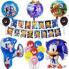 Balões de Folha de Alumínio do Sonic the Hedgehog Transfronteiriços, Balões de Decoração de Festa de Aniversário com Personagem Cartoon Sonic