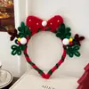 Acessório de Cabeça de Natal Alce Laço Faixa de Cabelo Feminina Criativa Engraçada Grampo de Cabelo Faixa de Cabelo de Galho de Alce Faixa de Cabelo para Fantasia de Festa Cabelo