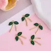Accesorios para Joyería DIY de Aleación Transfronterizos Colgante Creativo de Lazo Aretes de Hoja Verde Accesorios para Pulsera Llavero