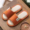Pantuflas de Lino para Mujer Verano Hogar Interior Suelo Antideslizantes Cuatro Estaciones Absorbentes de Sudor Hombres Primavera y Otoño Hogar Pareja Hogar Algodón y Lino