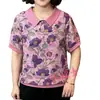 Camisa Estampada de Moda para Mujer de Mediana Edad Verano 2026, Top Camiseta de Gasa Adelgazante de Mamá para Verano