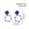 Aretes acrílicos de estilo chino vintage con estampado de imitación porcelana azul y blanco, exagerados de estilo nacional, para mujer, con pasador de plata S925, venta al por mayor