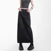 Saia Jeans Estilo Retrô Americano com Fenda nas Costas para Mulheres, Novo Modelo Primavera/Verão 2026, Casual Bodycon A-Line Emagrecedora Desfiada