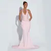 Vestido de Fiesta de Noche Halter Brillante Empalmado Estilo Europeo y Americano Transfronterizo Amazon Sexy Largo para Mujer