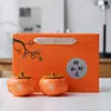 Todo va bien Tarro de caqui tarro de caramelo sellado de cerámica mini tarro de té decoración creativa para inauguración de casa tarro de aromaterapia