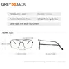 Armazón de Gafas de Metal con Doble Puente Estilo Nuevo Artístico para Lentes de Prescripción, Gafas Cuadradas Retro Unisex de Armazón Grande, Gafas con Bloqueo de Luz Azul