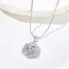 Collar de Flor de Plata de Ley S925 Transfronterizo Cadena de Hueso de Serpiente Moda Lujo Ligero Circonita Incrustada Colgante Floral Completo Cadena de Clavícula