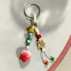 Pingente de Morango de Cerâmica Jingdezhen, Chaveiro Estilo Ins, Uso Duplo para Bolsas, Item Popular de Feira Noturna, Fornecimento Direto do Fabricante