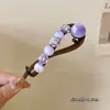 Pinza de pelo retro minimalista para mujer, pinza de torsión con cuentas para la parte trasera de la cabeza, accesorio para el pelo de clip recto estilo ins con ambiente café con leche
