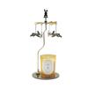 Set de Velas Navideñas con Aroma a Oro y Disco Delgado en Stock del Fabricante con Candelabro de Linterna Giratoria, Regalo Festivo para el Hogar