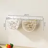 Caixa de Armazenamento de Cebolinha, Gengibre e Alho Cesta de Armazenamento de Cozinha Suporte de Parede para Pendurar Sem Furos Cesta Pequena para Pendurar Gengibre e Alho Artefato
