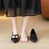 Zapatos Bajos con Lazo para Aumentar la Altura Estilo Nuevo Primavera y Otoño 2025 con Pedrería Puntiagudos de Punta Poco Profundos Mary Jane para Mujer