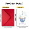 Conjunto de Cartão de Aniversário Estilo Aquarela Novo Transfronteiriço com Envelope Cartão de Mensagem de Bênção Escrito à Mão Criativo 10 Conjuntos ou Mais