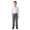 Conjunto de Camisa Blanca y Pantalones Largos Caqui para Niños Niños Niñas Primavera Otoño Campus Niños Medianos y Mayores Pantalones Largos Pantalones de Traje para Actuación Pantalones para Niños