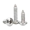 Tornillos Autorroscantes de Acero Inoxidable 304 de Cabeza Plana con Ranura de Cruz, Cabeza Redonda Biselada, Tornillos para Madera Biselados para Muebles M3M4M5M6