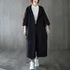 Abrigo informal con capucha para mujer, largo, holgado, talla grande, por encima de la rodilla, con bolsillos grandes, otoño 2024