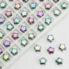 Venda Quente Transfronteiriça 8mm Galvanizado Estrela de Cinco Pontas Contas de Vidro Pingente de Cristal DIY Acessórios de Cabelo Colar Pulseira Materiais e Acessórios