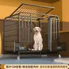 Jaula para Perros Grandes con Inodoro, Jaula para Perros Medianos, Jaula para Perros Mascota Reforzada Engrosada para Golden Retriever Labrador de Interior