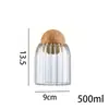 Frasco de Almacenamiento Sellado de Vidrio Transparente de Alto Borosilicato Transfronterizo, Frasco para Almacenar Granos, Frasco de Té con Tapa de Corcho Creativa